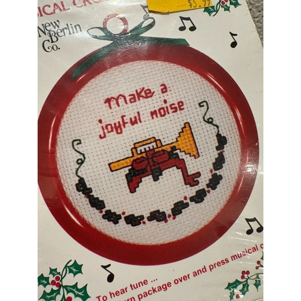 Vintage The New Berlin Co. Musical Cross Stitch Kit Make a Joyful Noise NOS